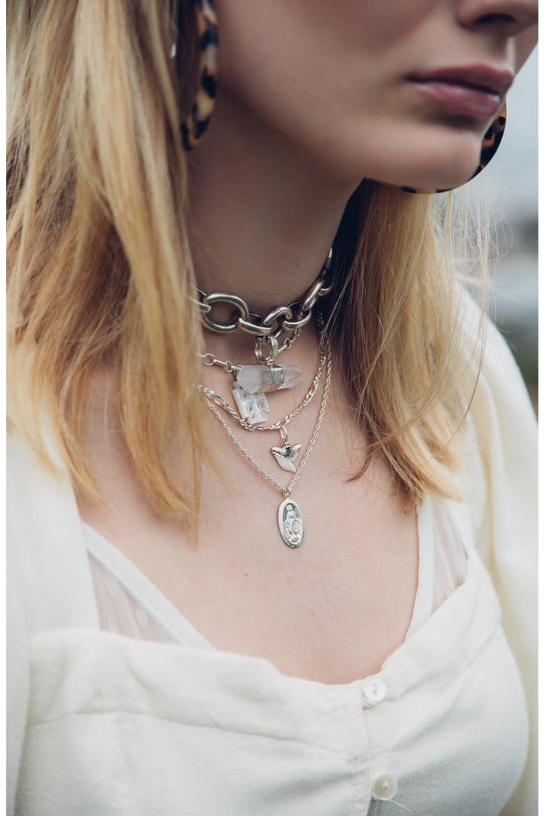 The Mary Pendant Necklace, Alternate, color, SILVER