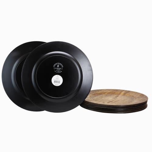 Gibson Home Feri 13" Wooden Skin Luxe Chargers, Set Of 12 In Brown