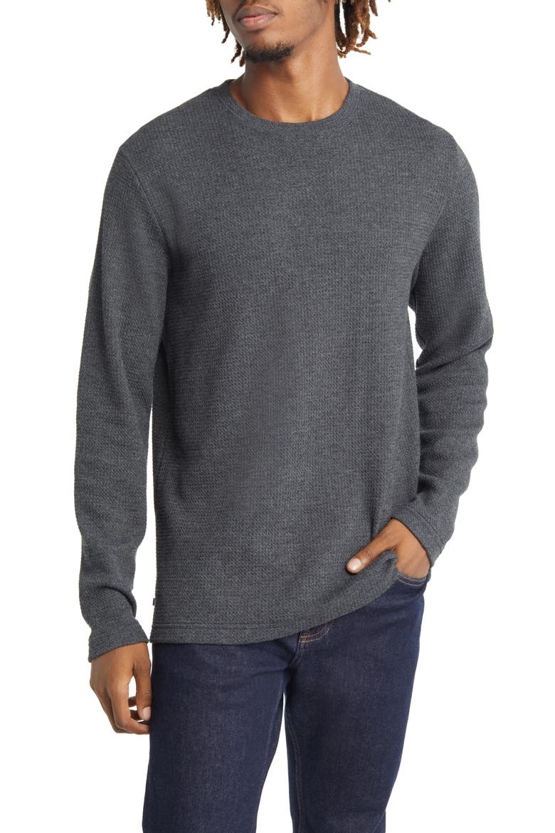 Cloud Waffle Crewneck Tee, Main, color, CHARCOAL
