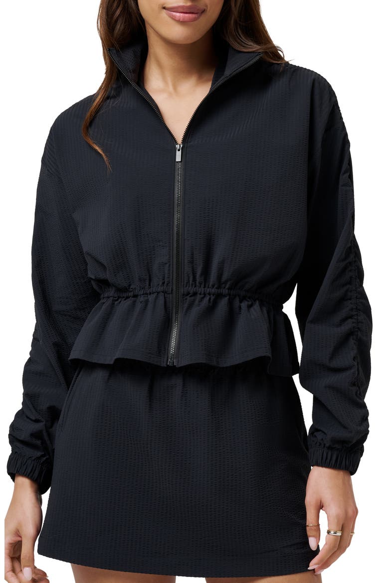 Timeless Breezeblend Peplum Jacket, Main, color, BLACK