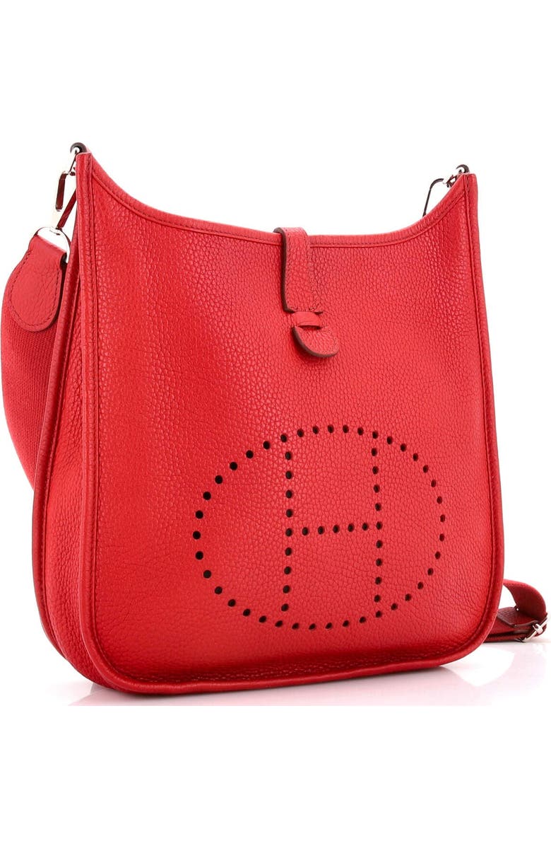 Pre-Owned Hermes Evelyne Bag Gen III Clemence PM, Alternate, color, Rouge Garance