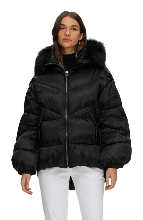 Apres-Ski High-Low Jacket With Detachable Trim