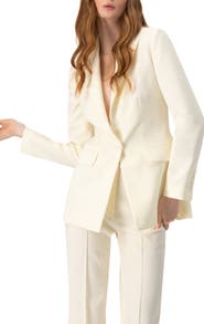 IVONNE Single-Button Solid Blazer
