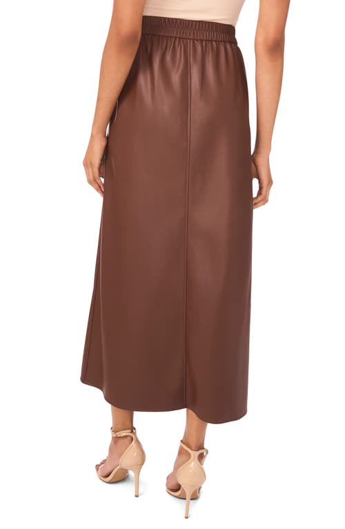 Halogen ® Faux Leather Side Tie Skirt In Brown