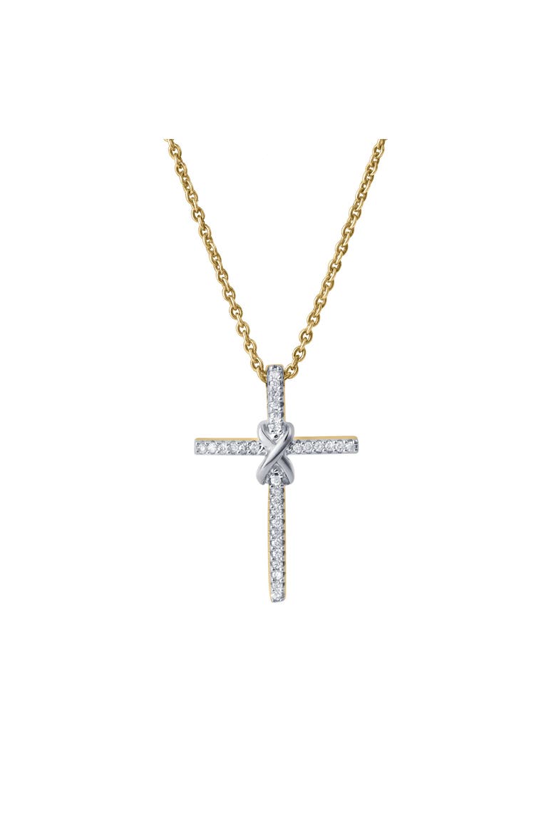 Corvielle Cross 0.1 Ct 14K Gold Diamond Pendant, Main, color, 14K Yellow Gold