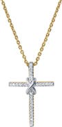 LuvMyJewelry Corvielle Cross 0.1 Ct 14K Gold Diamond Pendant