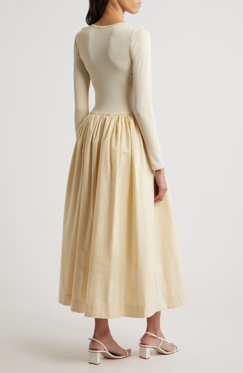 Shop Sister Jane Darline Fitted Long Sleeve Midi Dress In Creme