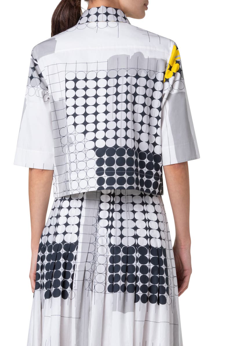 Akris punto Skyscraper Boxy Cotton Gabardine Button-Up Shirt, Alternate, color, 