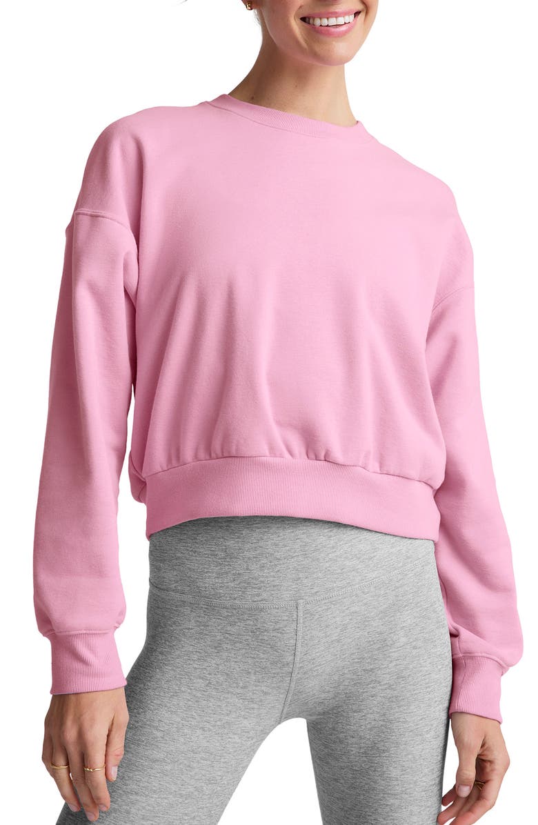 Beyond Yoga On the Go Crewneck Sweatshirt, Main, color, Pink Haze