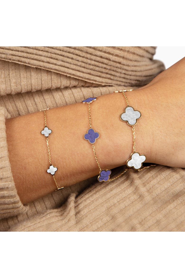 Small Amethyst Clover Bracelet, Alternate, color, Amethyst