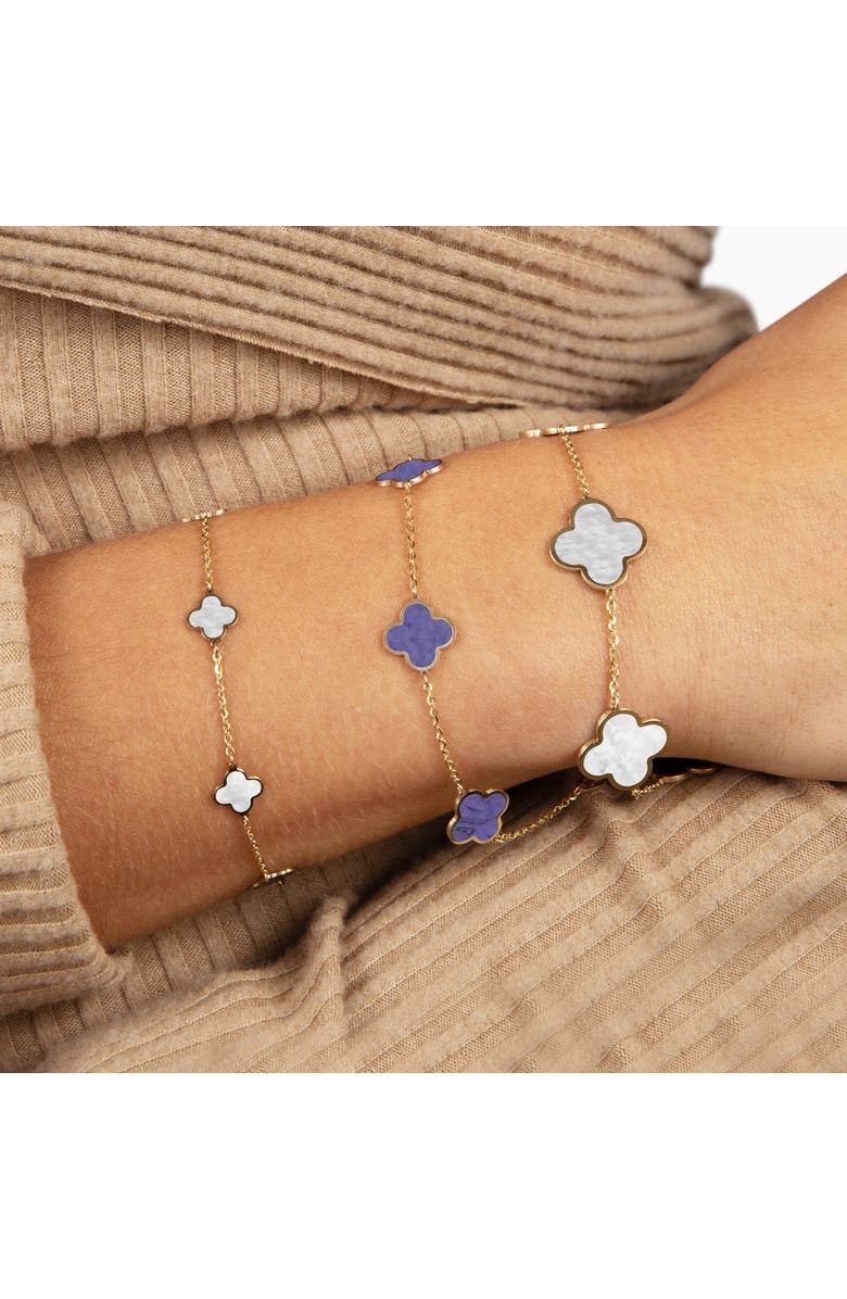 The Lovery Fine Jewelry Small Amethyst Clover Bracelet, Alternate, color, Amethyst