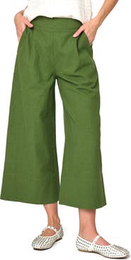 GIBSONLOOK Crop Wide Leg Linen Blend Pants