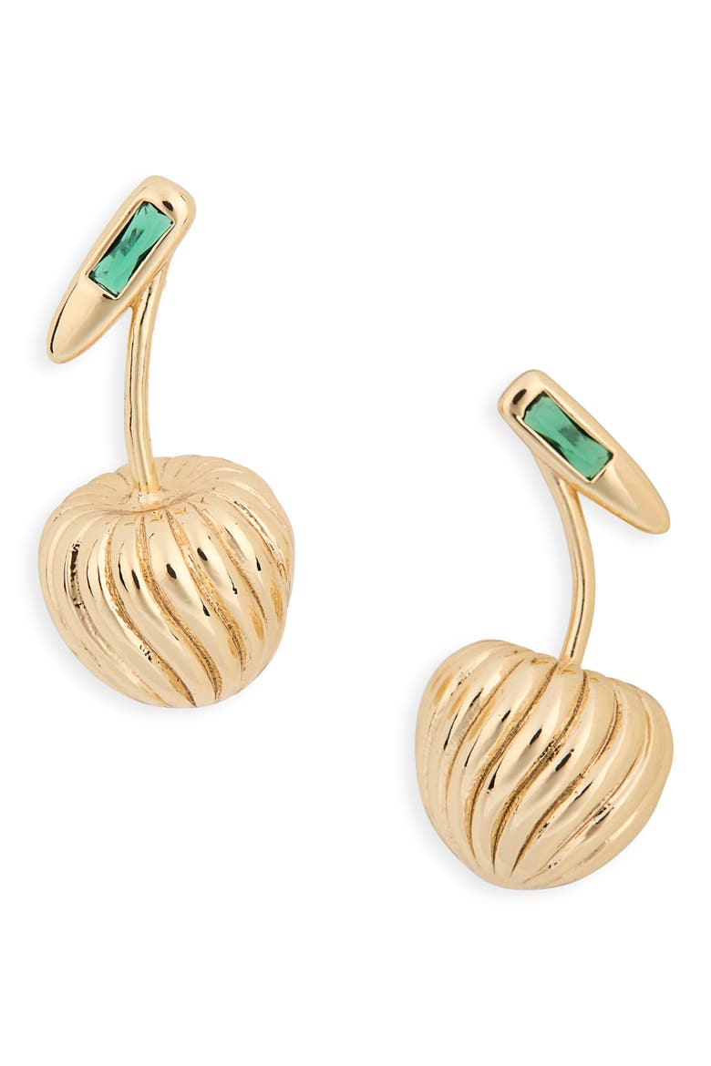 Sweet Cherry Drop Earrings, Main, color, GREEN