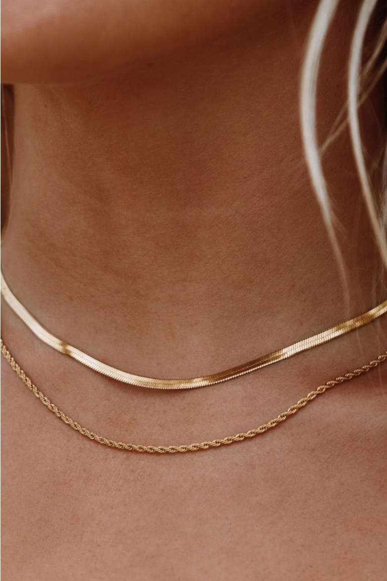 Ios Layered Necklace, Alternate, color, Gold