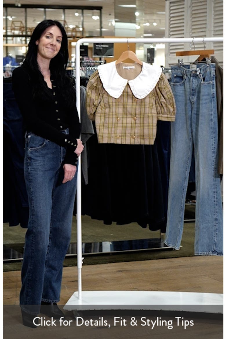 Oversize Collar Check Cotton Top video