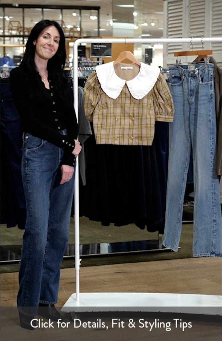 Oversize Collar Check Cotton Top, sales video thumbnail