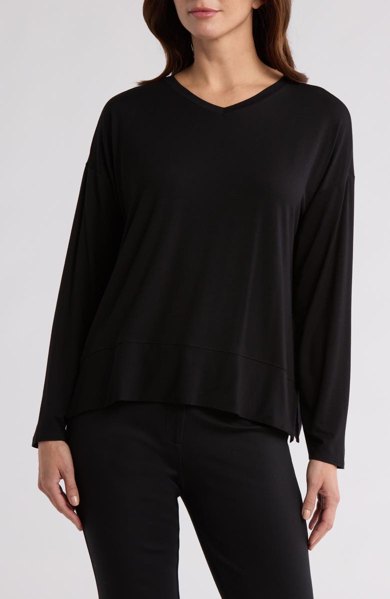Eileen Fisher V-Neck Long Sleeve Boxy Top, Main, color, 