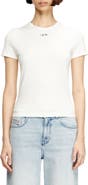 DIESEL® T-Uncutieslong-OD Metallic Oval D Cutout T-Shirt