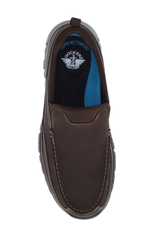 Dockers Corban Mens Padded Insole Faux Leather Loafers In Dark Brown