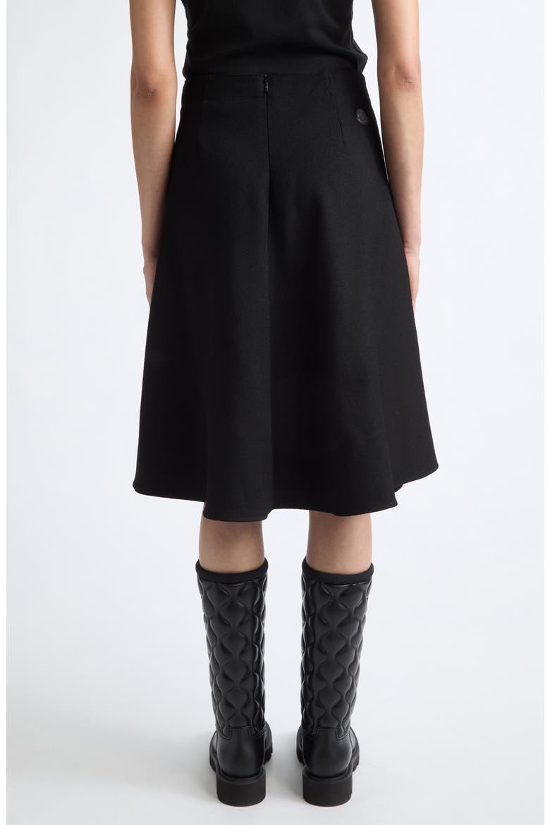 Wool Gabardine Midi Skirt, Alternate, color, BLACK