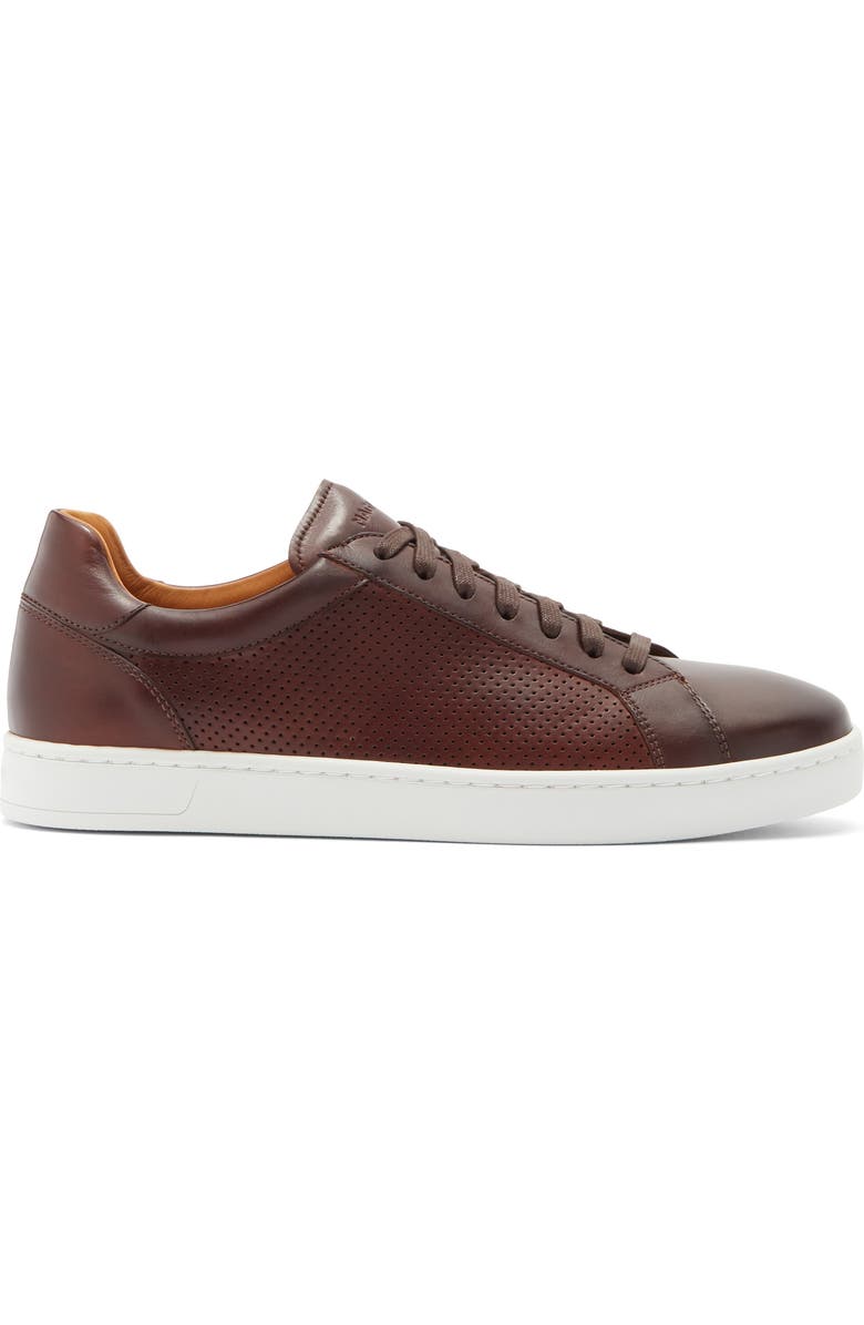 Magnanni Elonso Perforated Sneaker, Alternate, color, Midbrown