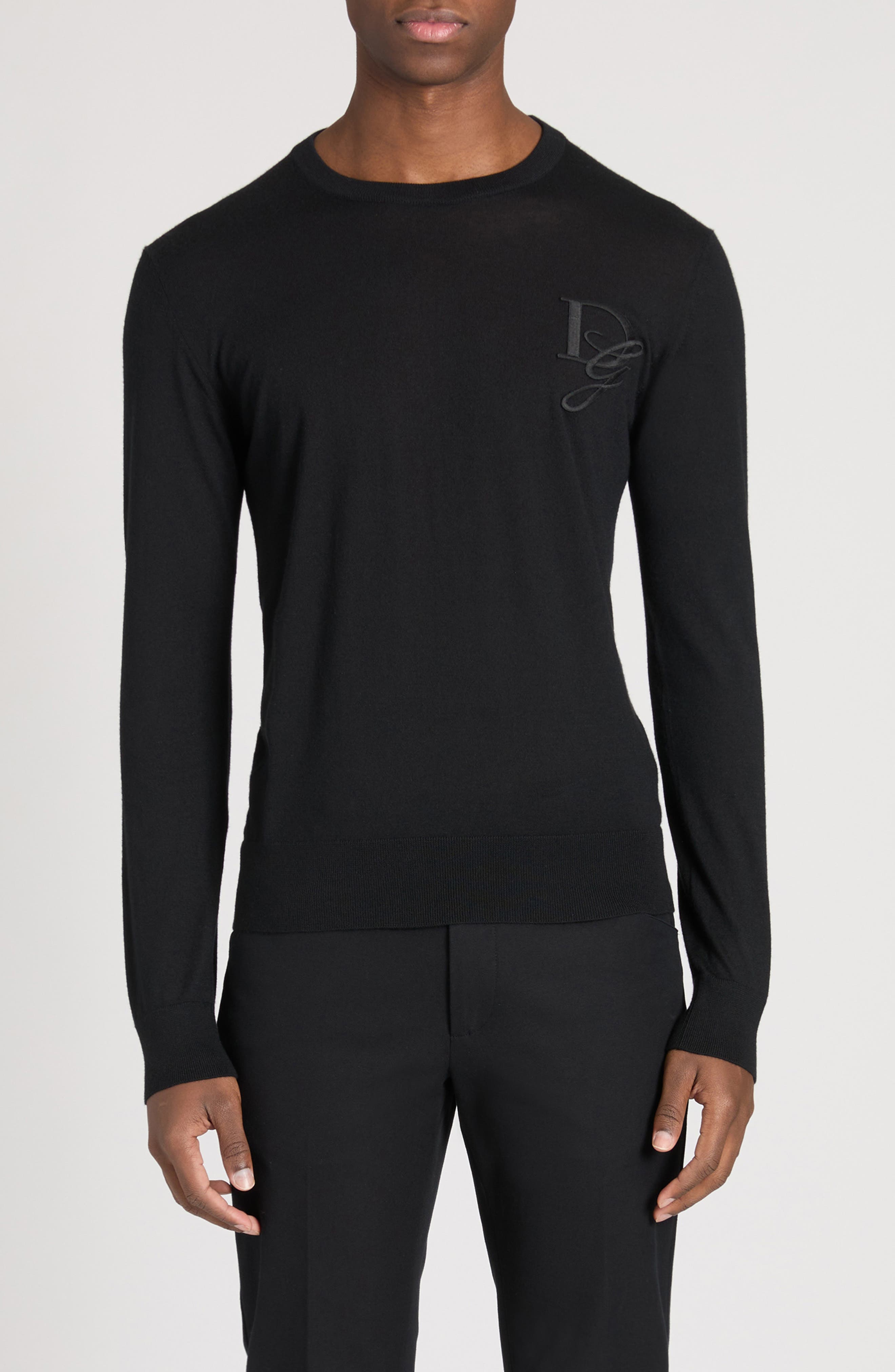 Logo Long Sleeve Cashmere Knit Top