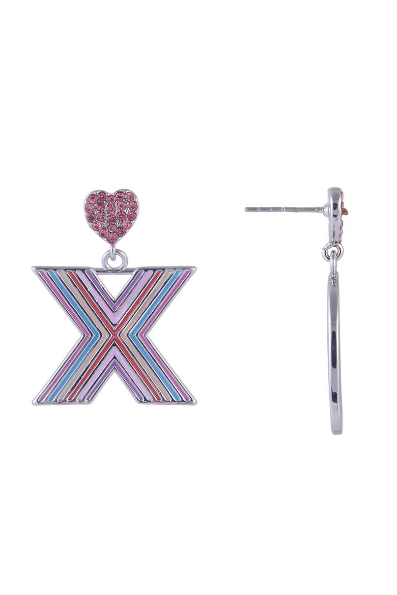 XO Drop Earrings, Alternate, color, Pink