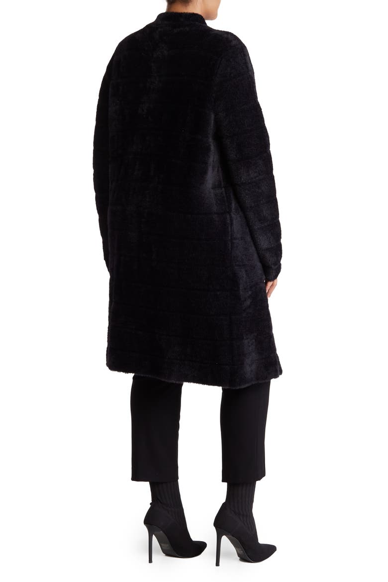 Colette Faux Fur Coat, Alternate, color, BLACK