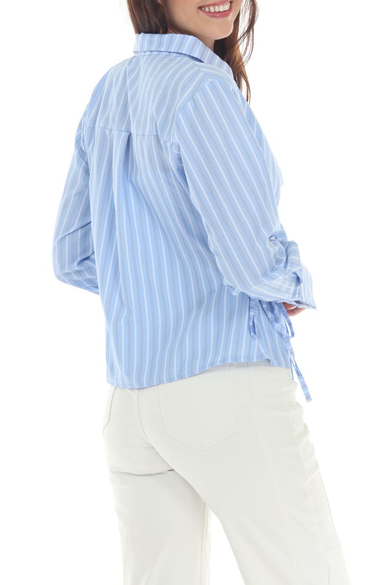 RAIN AND ROSE Stripe Wrap Top, Alternate, color, Sky Blue