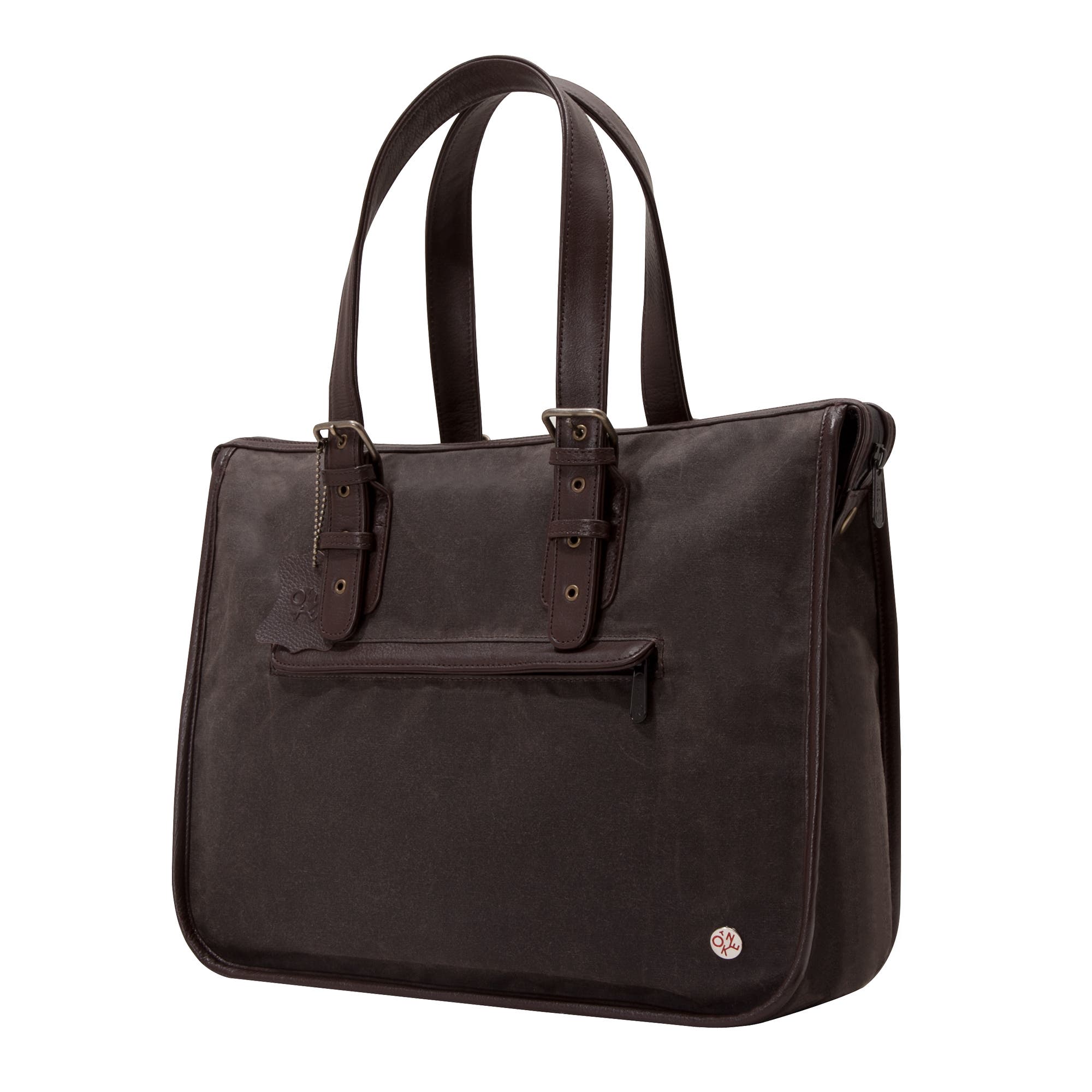 Waxed Canvas Work Tote, Main, color, Dark Brown