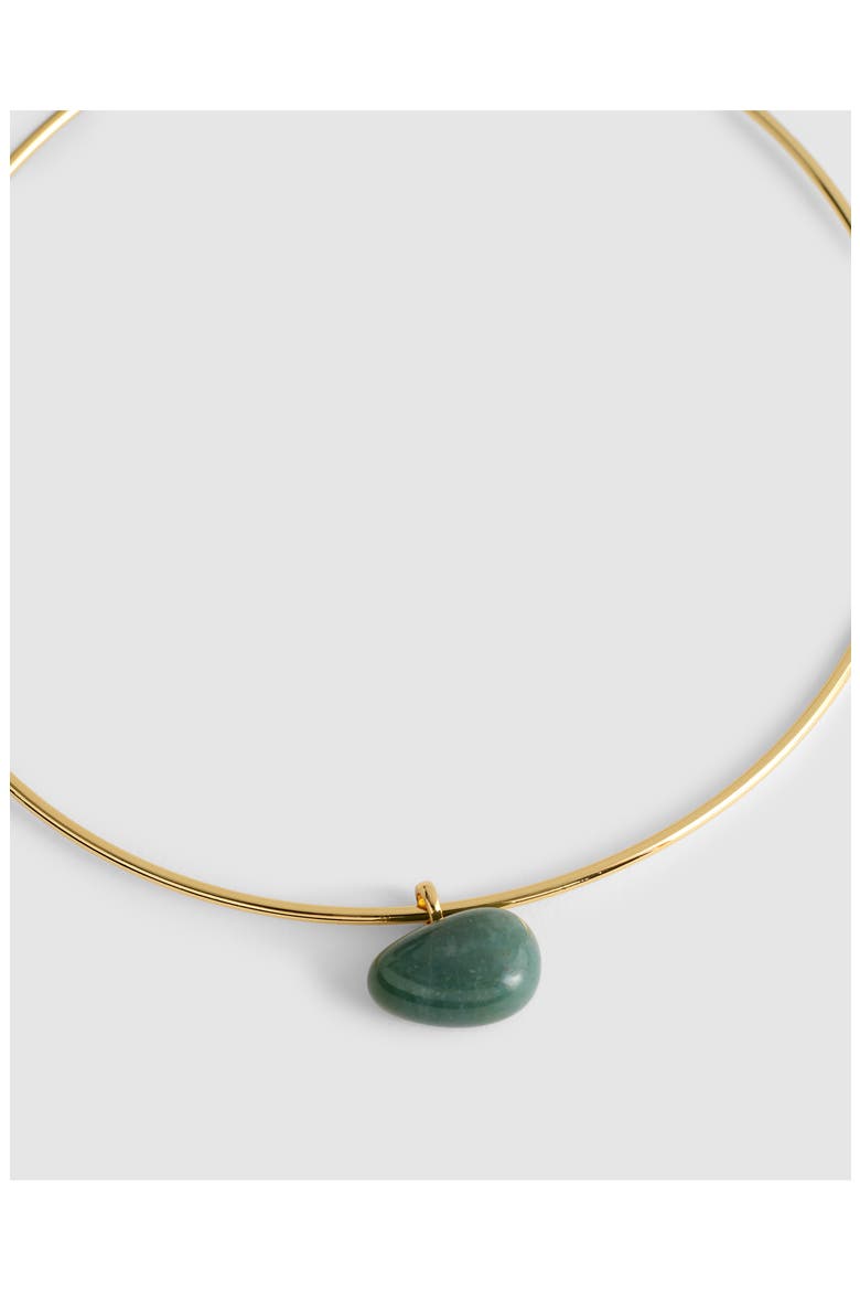Semiprecious Wire Choker Necklace, Alternate, color, GREEN