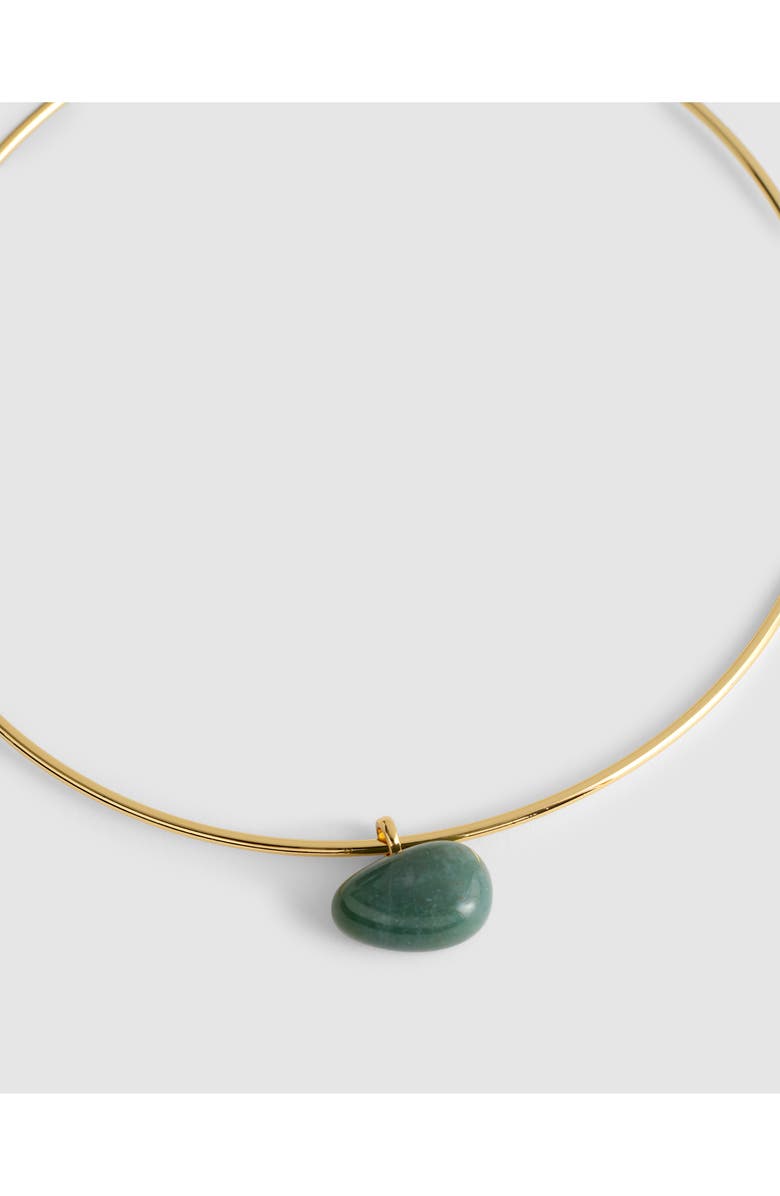 Madewell Semiprecious Wire Choker Necklace, Alternate, color, Green