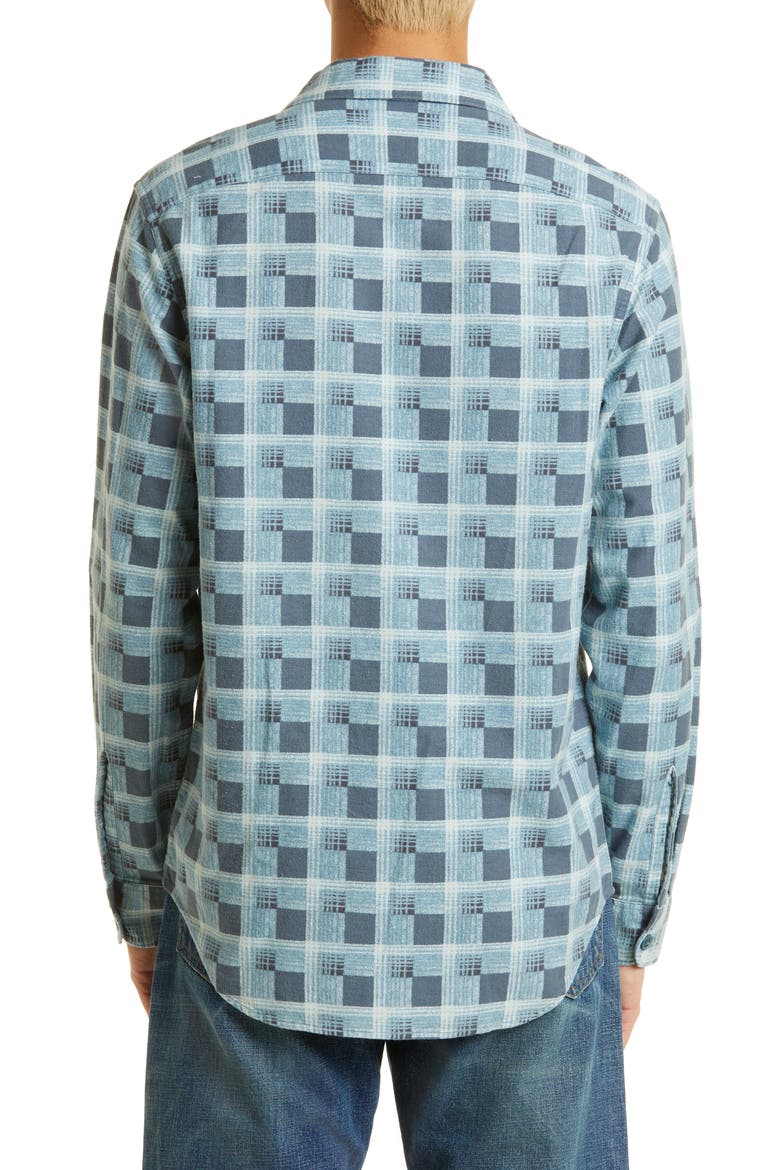 Universal Plaid Cotton Work Shirt, Alternate, color, DK BLUE / BLUE