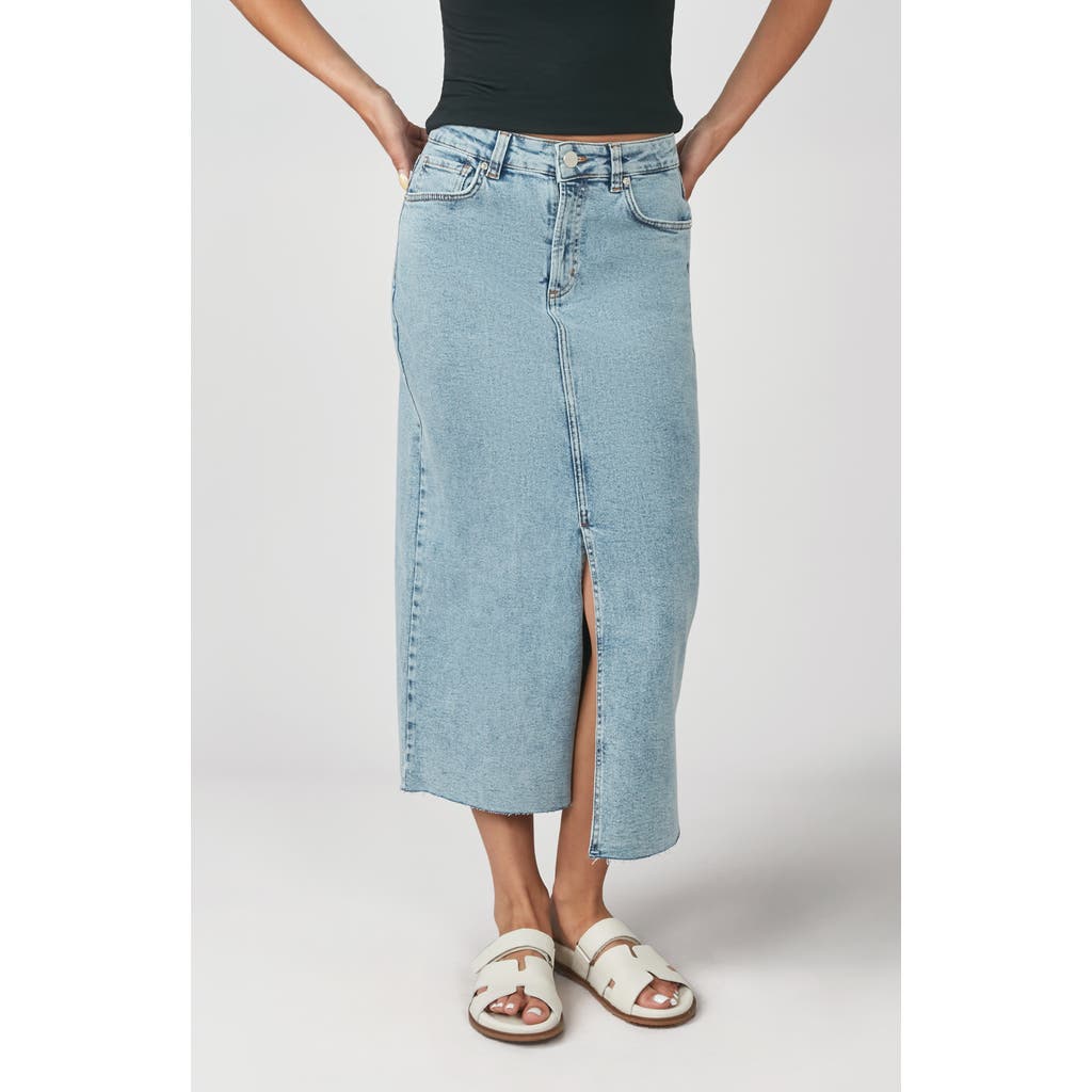 Lola Denim Halston High Rise Maxi Skirt In Blue