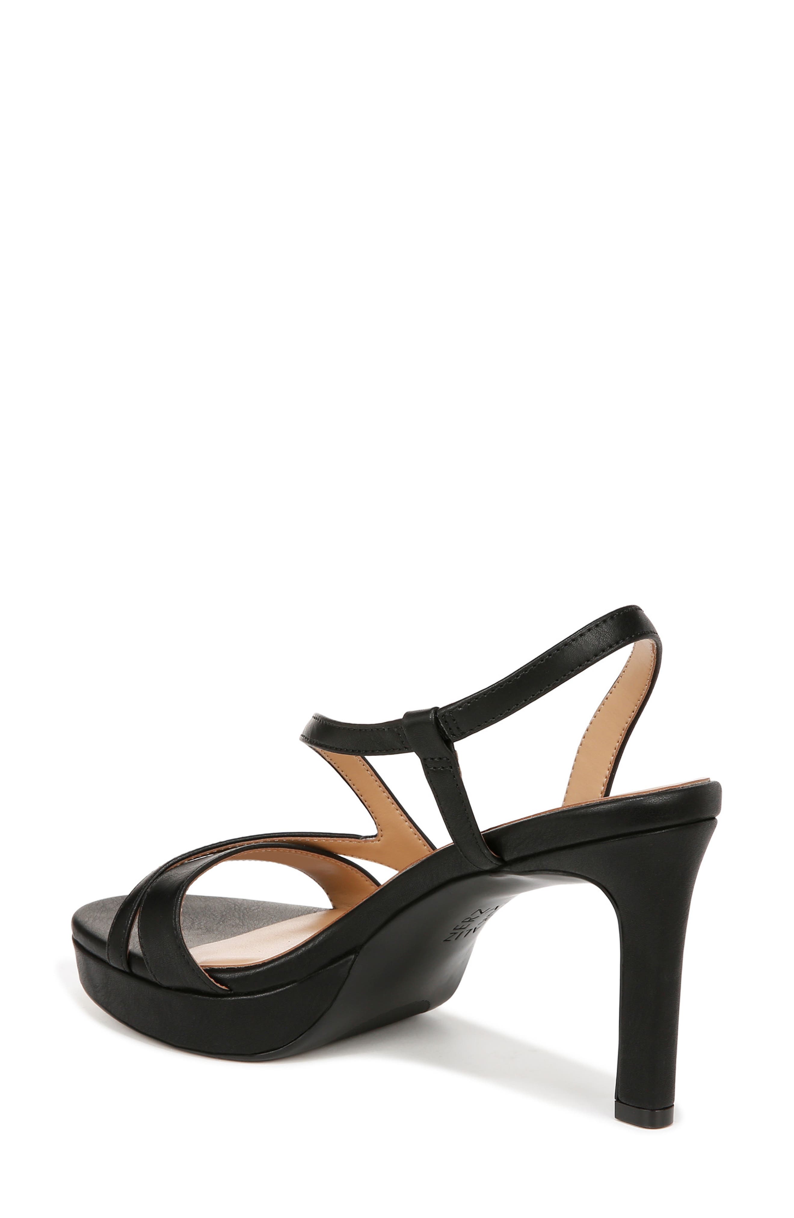 Naturalizer Abby Strappy Platform Sandal, Alternate, color, Black Patent Faux Leather