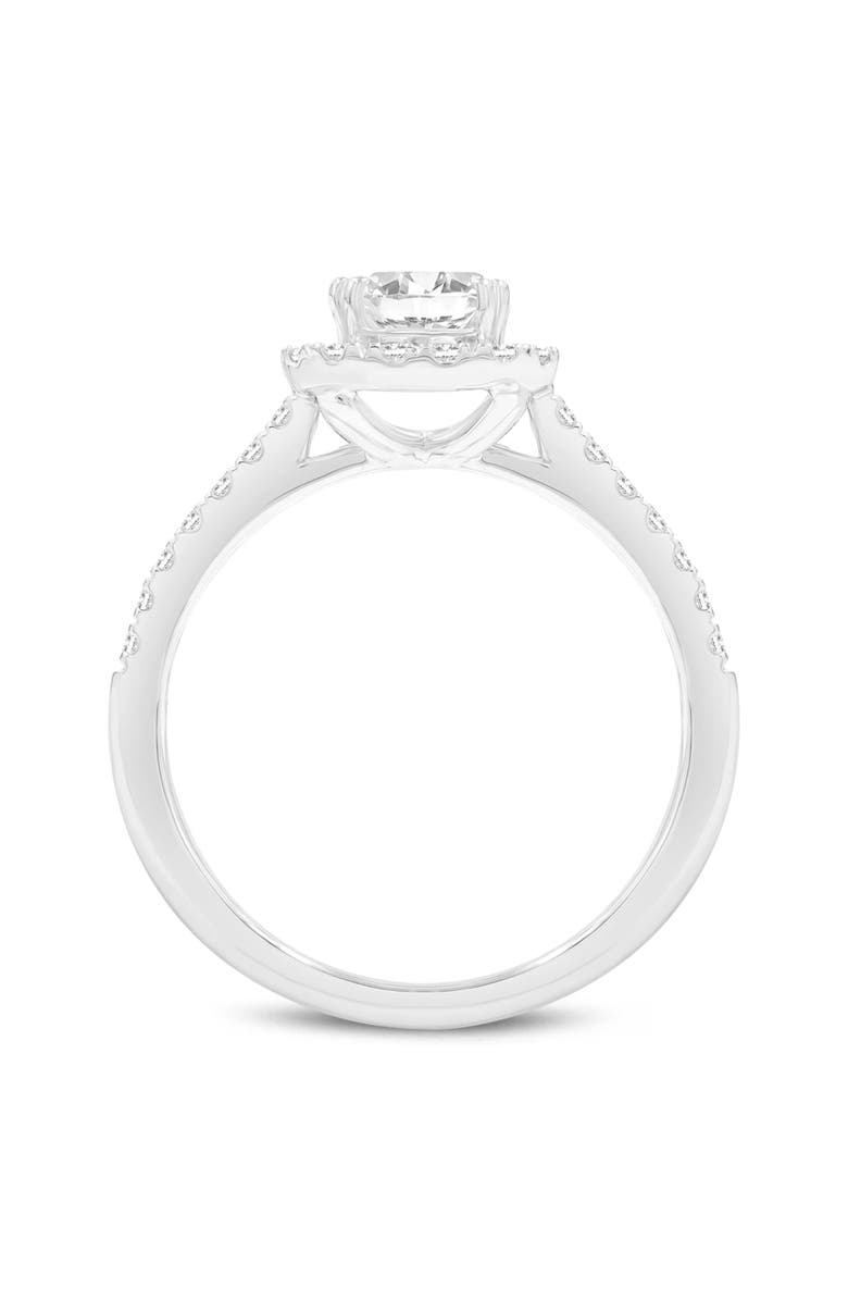 LuvMyJewelry Valora 14K White Gold Emerald Cut Lab Grown Diamond Halo Engagement Ring - 1.95 ctw, Alternate, color, 14K White Gold