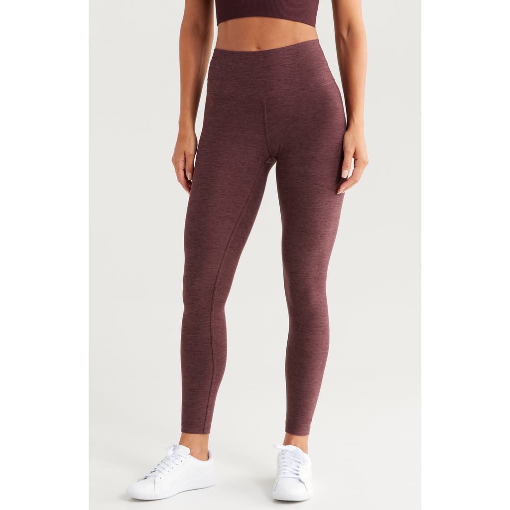 Zella Live In High Waist Leggings In Burgundy Fudge Melange