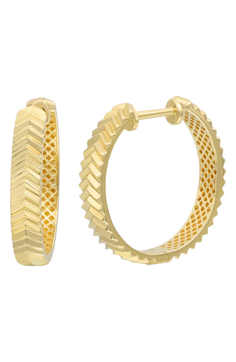 Bony Levy 14K Gold Chevron Hoop Earrings, Main, color, 14K Yellow Gold