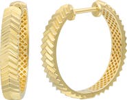 Bony Levy 14K Gold Chevron Hoop Earrings