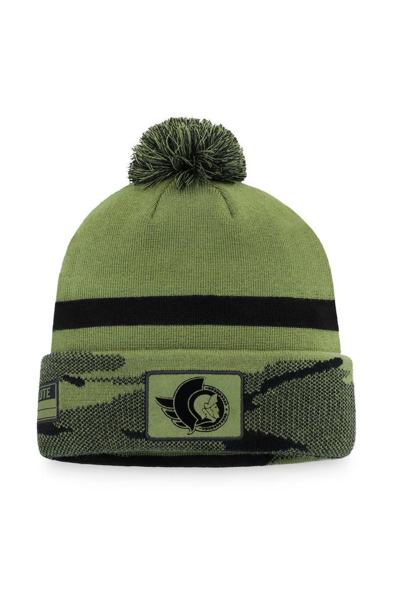 Men's Fanatics Branded Camo Ottawa Senators Military Appreciation Cuffed Knit Hat with Pom, Main, color, Camo