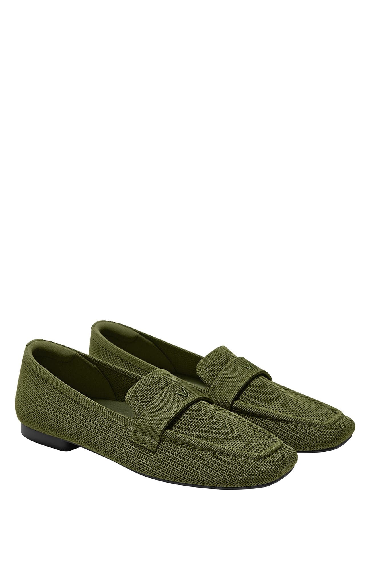 Silvie Square-Toe Icon Loafers, Main, color, OLIVE DRAB BONED