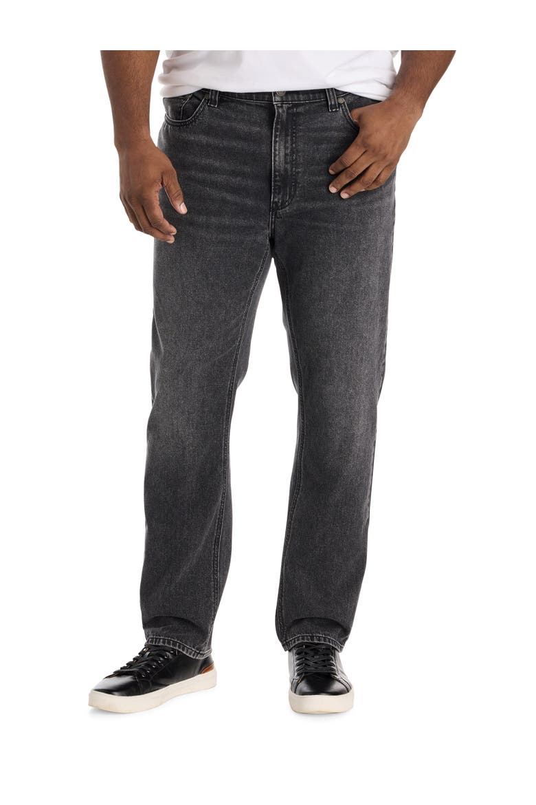 Big & Tall Fade to Black Dual Denim Tapered-Fit Jeans, Main, color, FADE TO BLACK