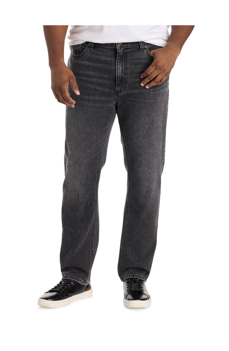 True Nation by DXL Big & Tall Fade to Black Dual Denim Tapered-Fit Jeans, Main, color, Fade To Black