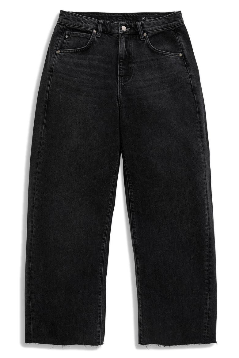 Hattie Raw Hem High Waist Crop Barrel Jeans, Alternate, color, SHIBUYA
