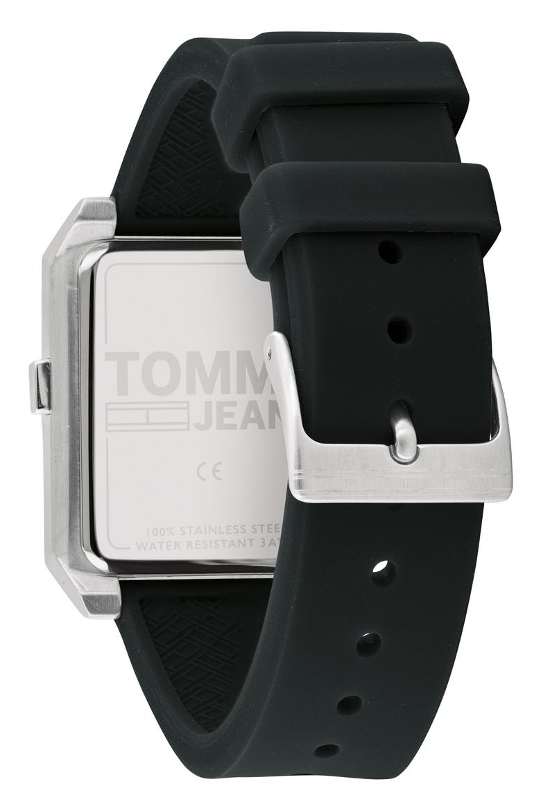 Digital Rubber Strap Watch, 32.5mm x 42mm, Alternate, color, BLACK/ SILVER