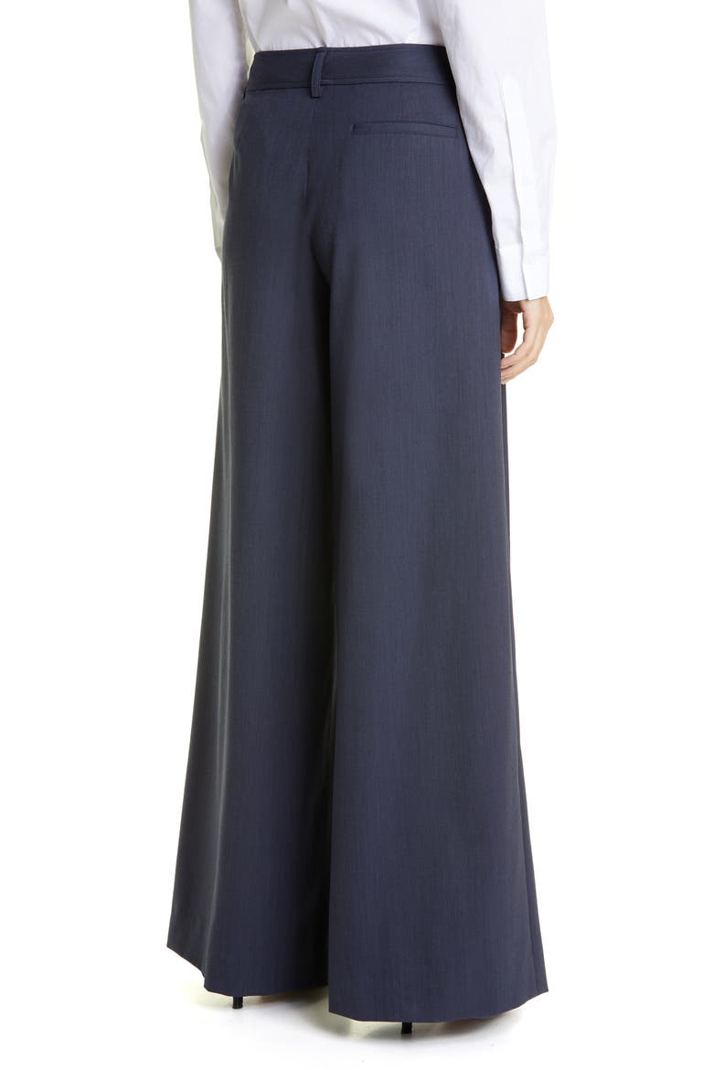 New Didi Pleat Wide Leg Wool Pants, Alternate, color, INDIGO