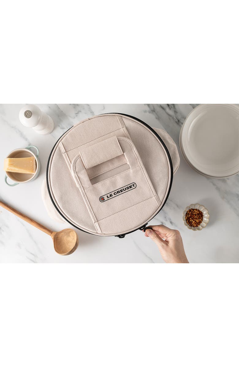 Le Creuset Round Dutch Oven Tote Bag, Alternate, color, Beige