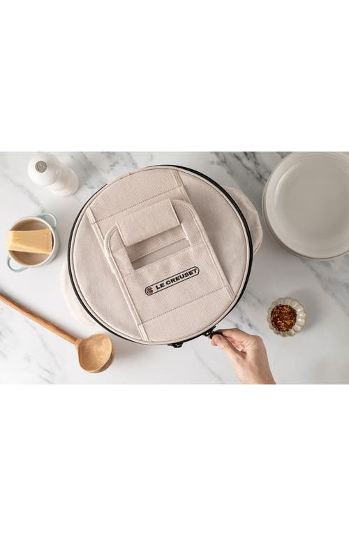 Le Creuset Round Dutch Oven Tote Bag In Beige