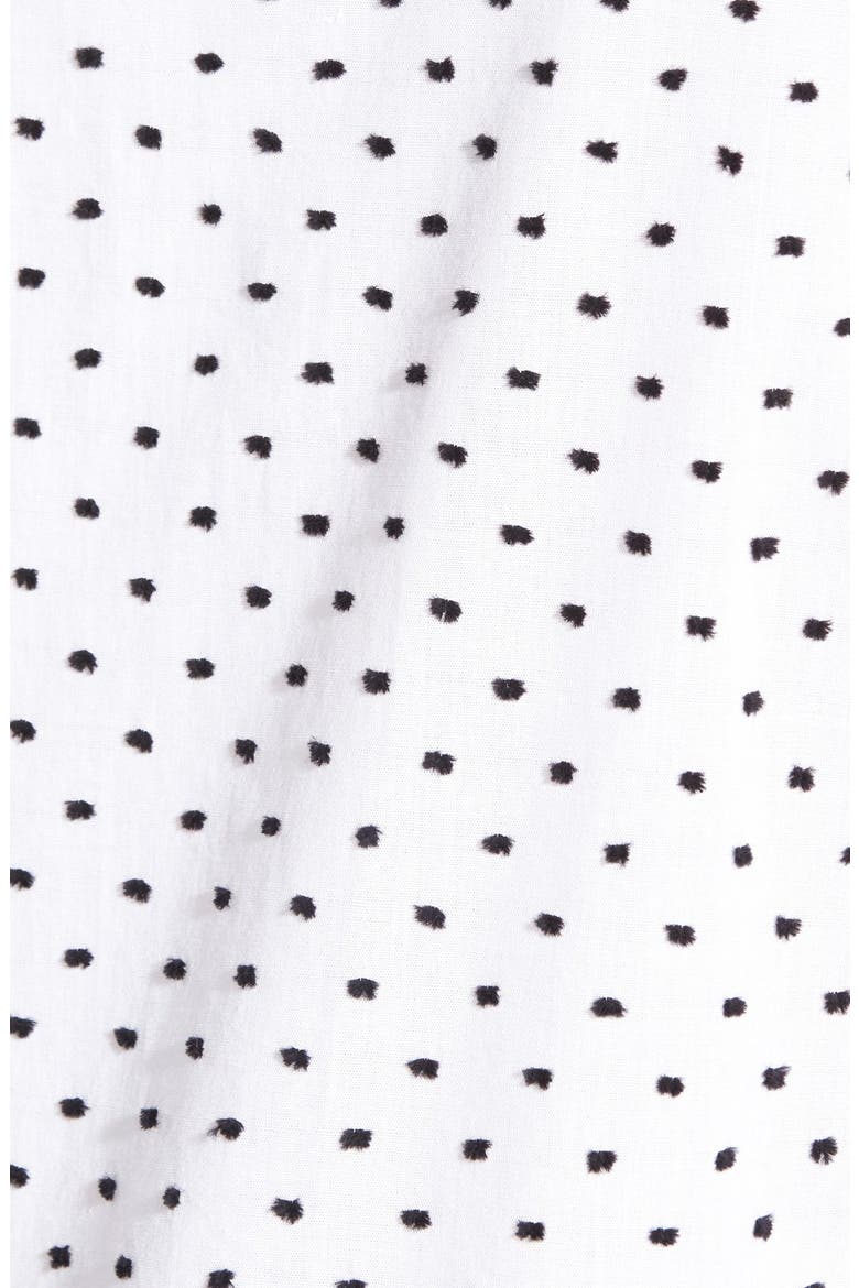 Roll Sleeve Swiss Dot Cotton Shirt, Alternate, color, WHITE/ BLACK DOT