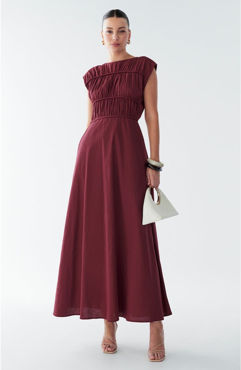 BWLDR Eden Maxi Dress, Main, color, Burgundy